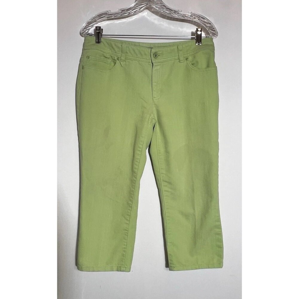 Chico's‎ Chartreuse Capris womens size S/4 or Chicos size 0